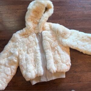 Genuine Rabbit Fur Coat - WARM - with Hood
